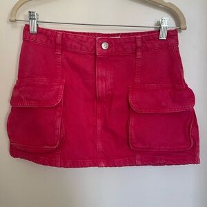 Zara pink cargo denim skirt size S, US4
